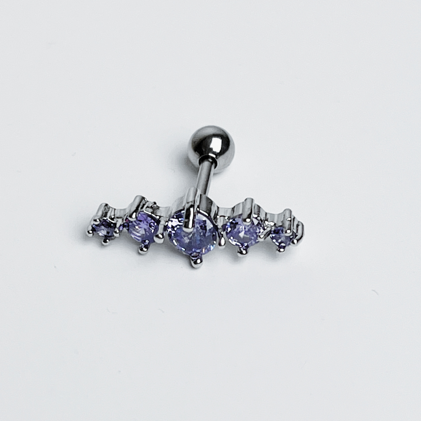 Surgical Steel Externally Threaded 5 Curve Cartilage Barbell Stud