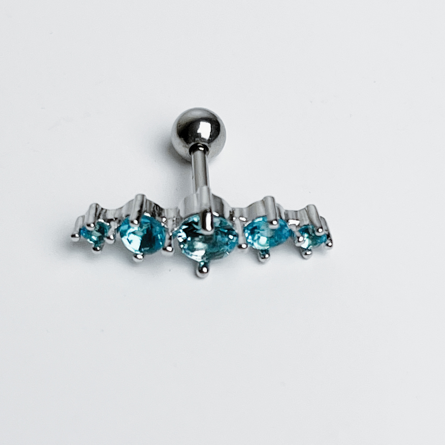 Surgical Steel Externally Threaded 5 Curve Cartilage Barbell Stud
