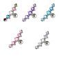 Surgical Steel Externally Threaded 5 Curve Cartilage Barbell Stud