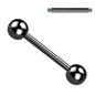 Surgical Steel Externally Threaded with Black Titanium Ion Plating Industrial Barbell