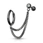 Surgical Steel Externally Threaded Double Chain Cartilage Barbell to Hoop Stud