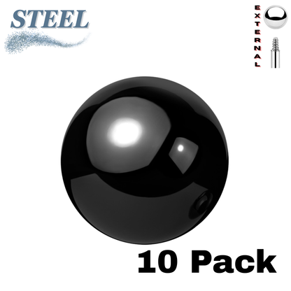 Surgical Steel Externally Threaded Solid Ball (Top Only) - 10 Pack