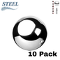 Surgical Steel Externally Threaded Solid Ball (Top Only) - 10 Pack