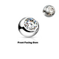 Surgical Steel Externally Threaded Front Facing Bezel Ball (Top Only