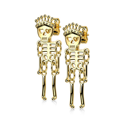 Surgical Steel Skeleton Dangle Earrings