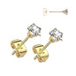 Prong Set Star CZ Surgical Steel Earrings
