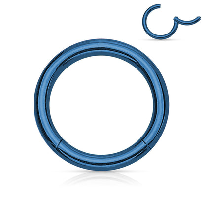 Surgical Steel Hinged Rings 14G-4G -Coloured