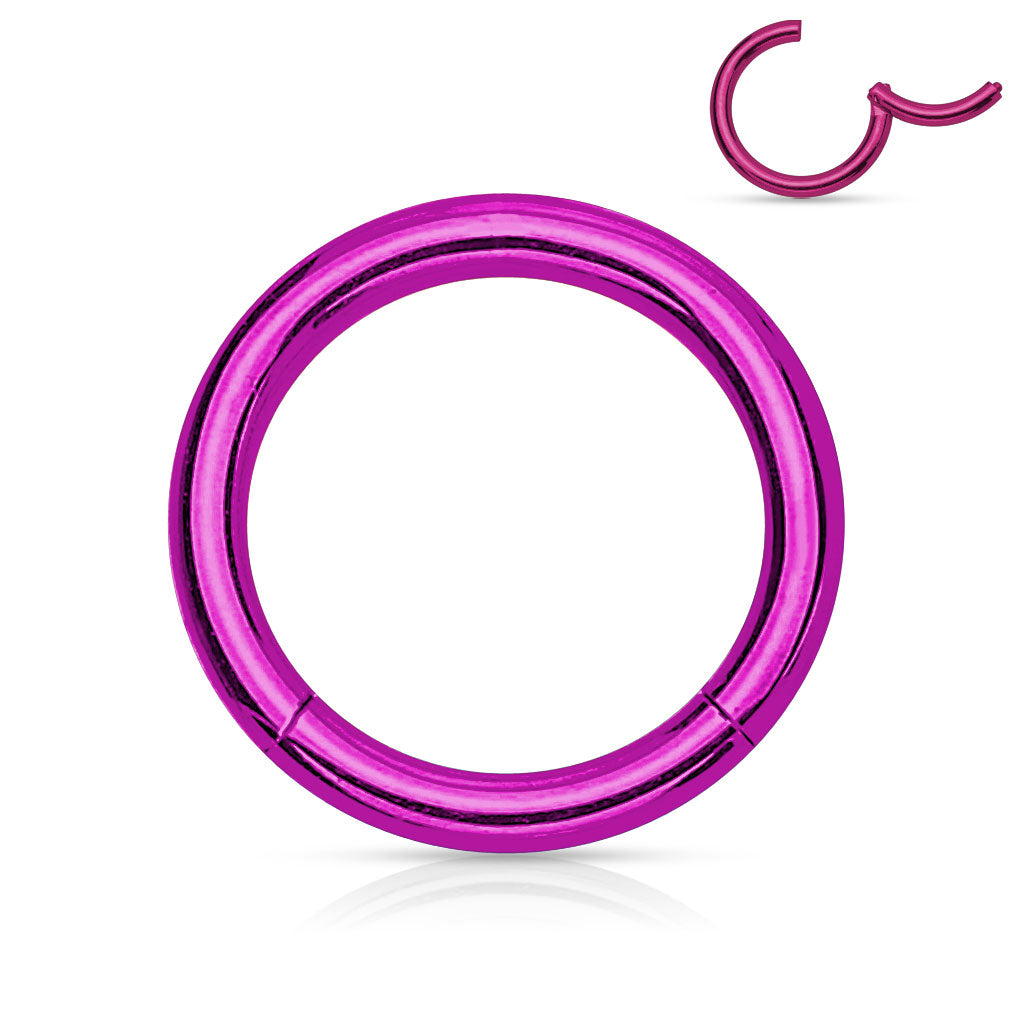 Surgical Steel Hinged Rings 14G-4G -Coloured