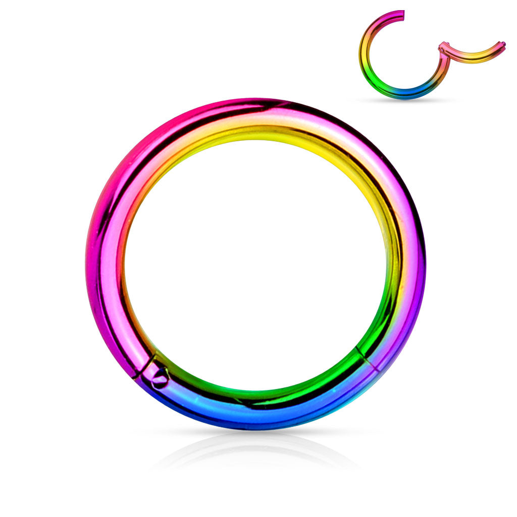 Surgical Steel Hinged Rings 14G-4G -Coloured