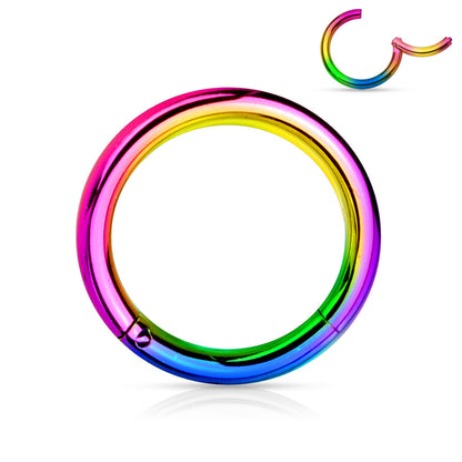 Surgical Steel Hinged Rings 14G-4G -Coloured
