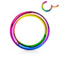 Surgical Steel Hinged Rings 14G-4G -Coloured