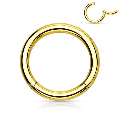 Surgical Steel Hinged Rings 14G-4G -Coloured