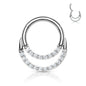 Surgical Steel Hinged Double Ring w/ Front Facing CZ