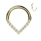 Surgical Steel Chevron with Front Facing Gems