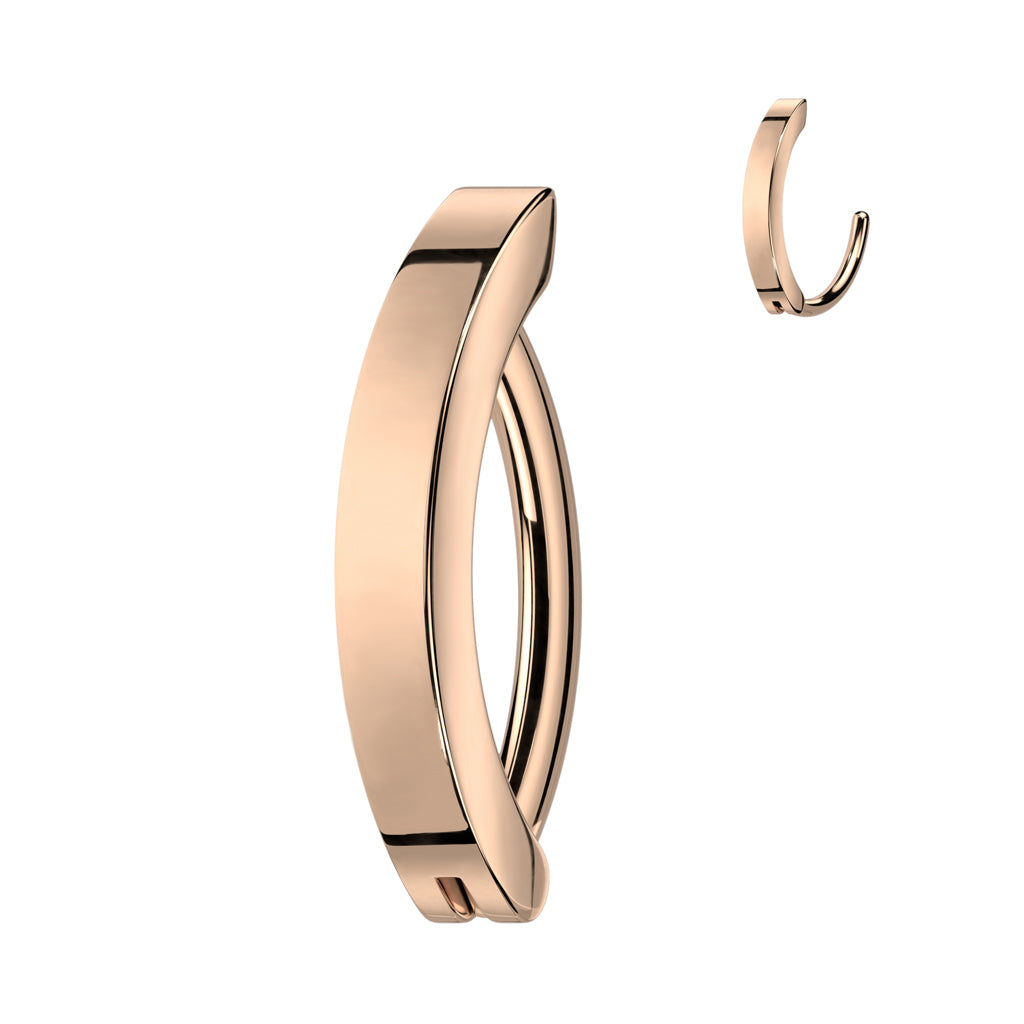 Surgical Steel Hinged Belly Wide Band Ring