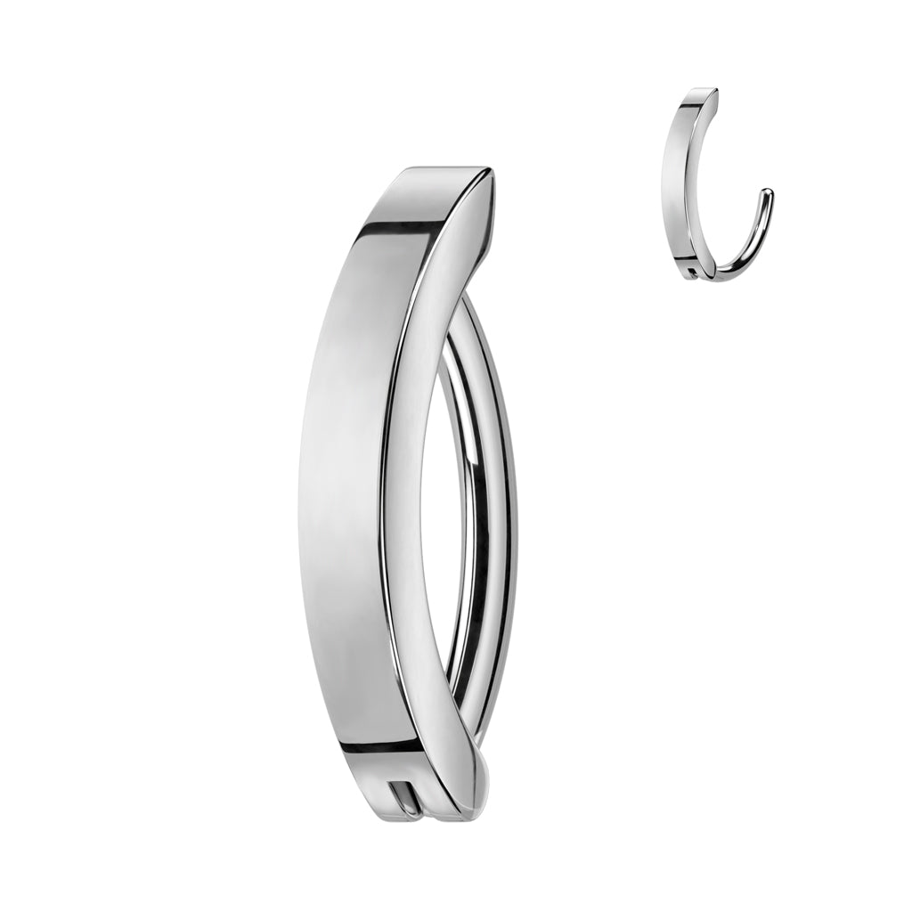 Surgical Steel Hinged Belly Wide Band Ring