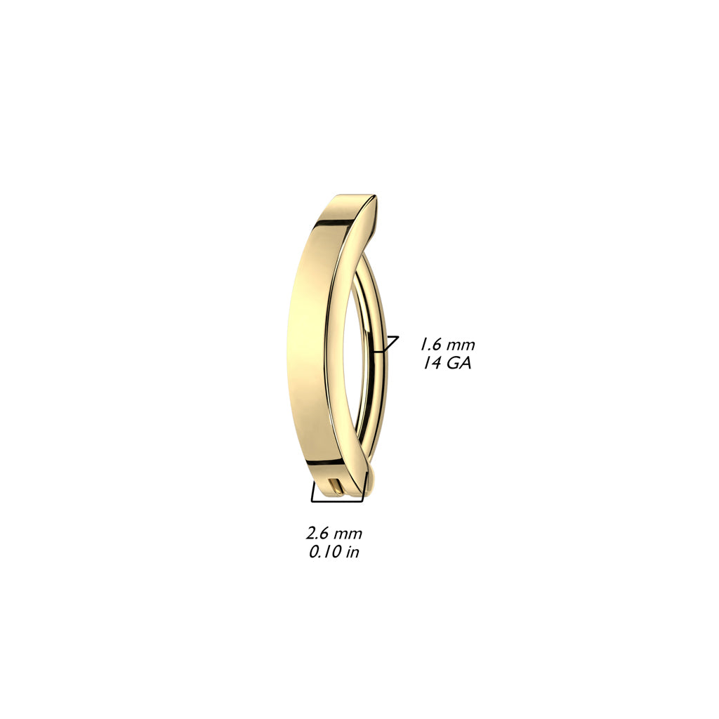 Surgical Steel Hinged Belly Wide Band Ring