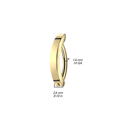 Surgical Steel Hinged Belly Wide Band Ring