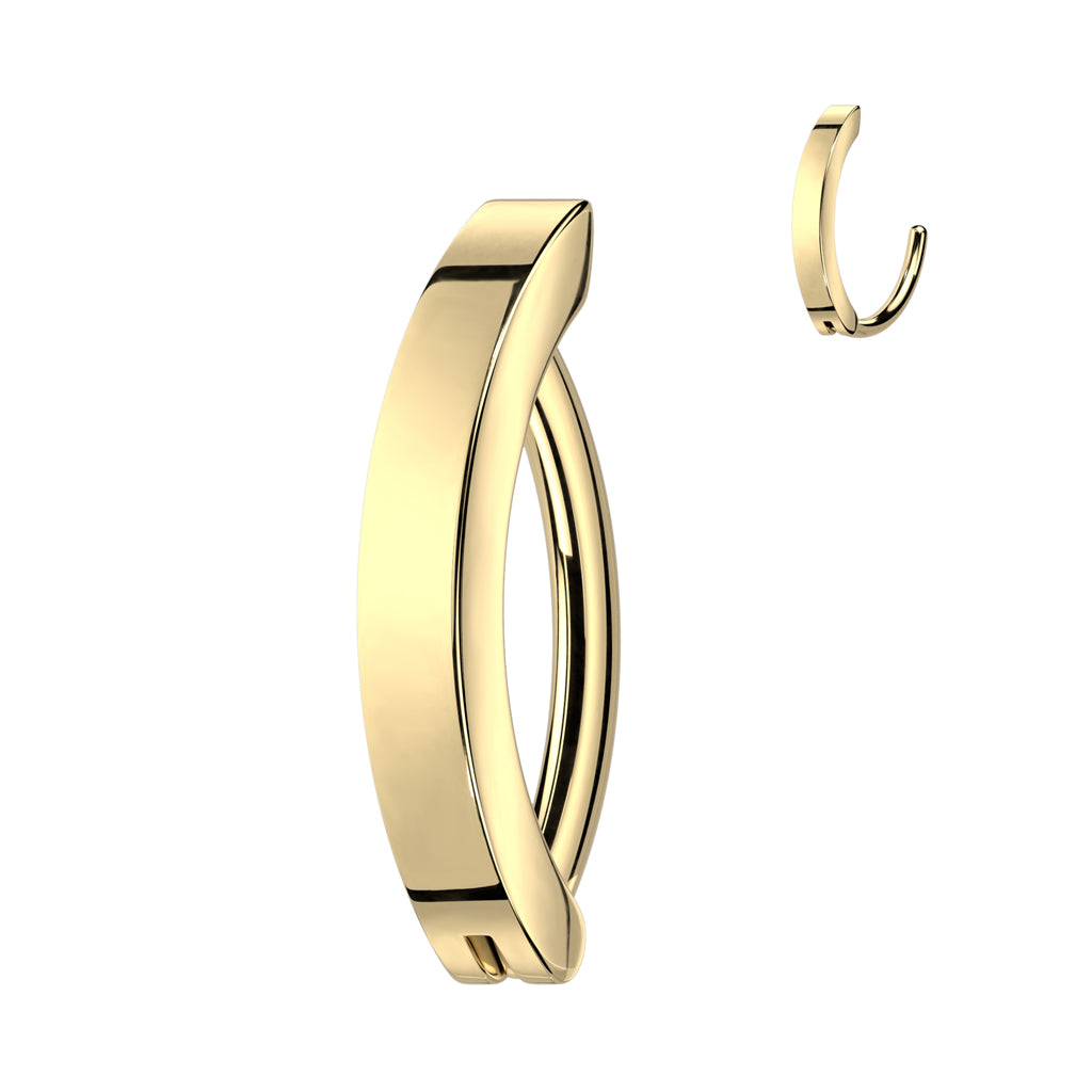 Surgical Steel Hinged Belly Wide Band Ring