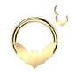 Surgical Steel Hinged Ring with Bat