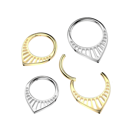 Surgical Steel Chevron Clicker with Grated Front