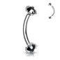 Surgical Steel Internally Threaded Curved Barbells w/ Prong Gem Ends