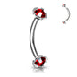 Surgical Steel Internally Threaded Curved Barbells w/ Prong Gem Ends