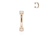 Surgical Steel Internally Threaded Curved Barbells w/ Prong Gem Ends