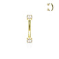 Surgical Steel Internally Threaded Curved Barbells w/ Prong Gem Ends