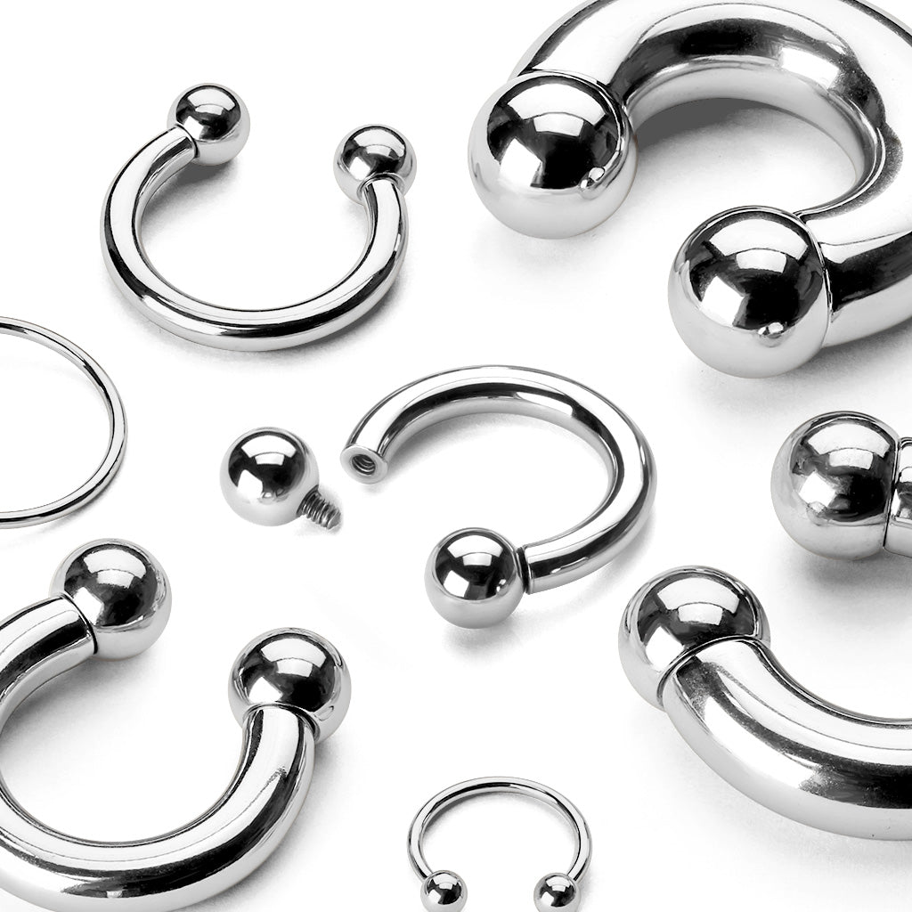 Surgical Steel Internally Threaded  Horseshoe - Plain Silver