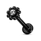 Surgical Steel Internally Threaded Labret Micro Cluster CZ Flower