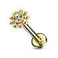 Surgical Steel Internally Threaded Labret Micro Cluster CZ Flower