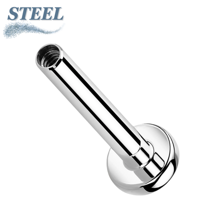 Surgical Steel Internally Threaded Flat Back Labret (Post Only) 4mm Base