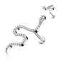Surgical Steel/Brass CZ Paved Snake Internal Thread Labret (CLEARANCE)