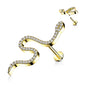 Surgical Steel/Brass CZ Paved Snake Internal Thread Labret (CLEARANCE)