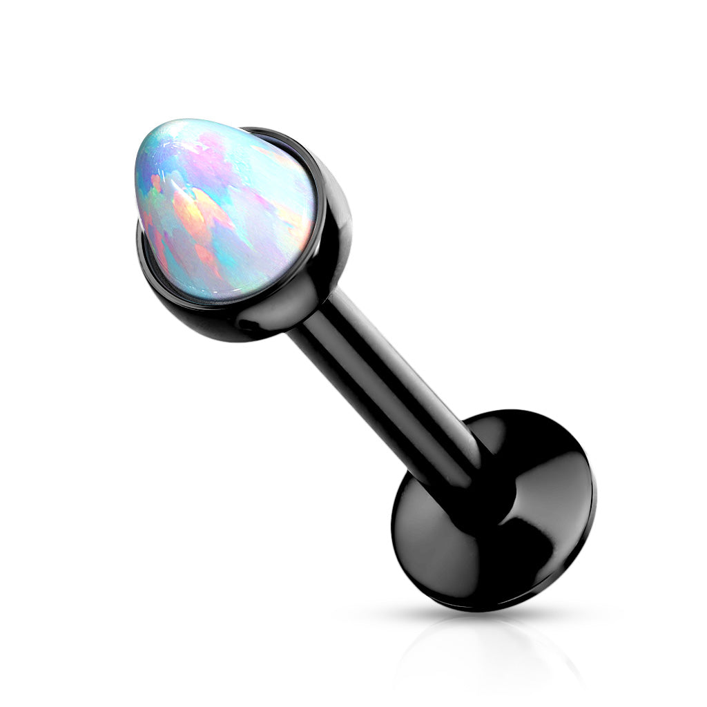 Surgical Steel Internally Threaded Opal Spike Labret