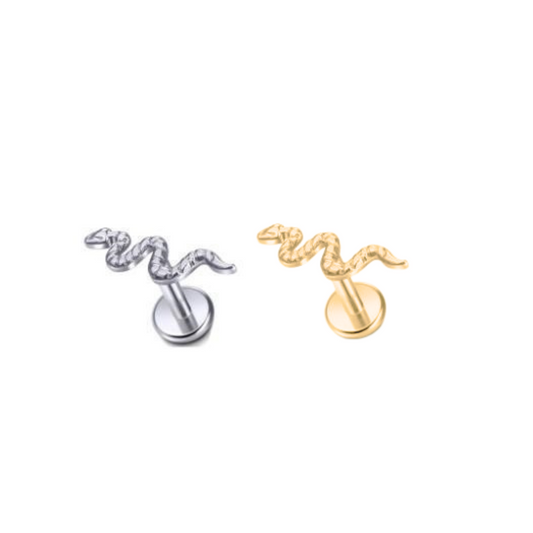 Surgical Steel Internal Thread Snake Labret