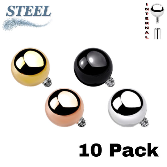 Surgical Steel Internally Threaded Solid Ball (Top Only) - 10 Pack