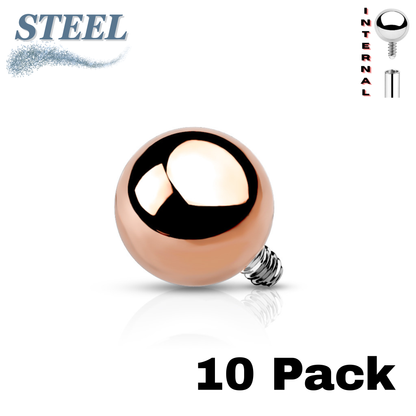 Surgical Steel Internally Threaded Solid Ball (Top Only) - 10 Pack