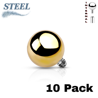 Surgical Steel Internally Threaded Solid Ball (Top Only) - 10 Pack