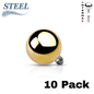 Surgical Steel Internally Threaded Solid Ball (Top Only) - 10 Pack