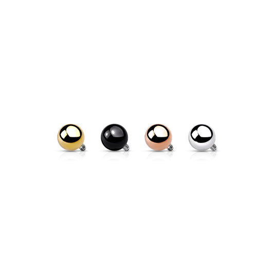 Internally Threaded Surgical Steel Solid Ball Tops 10 Pack
