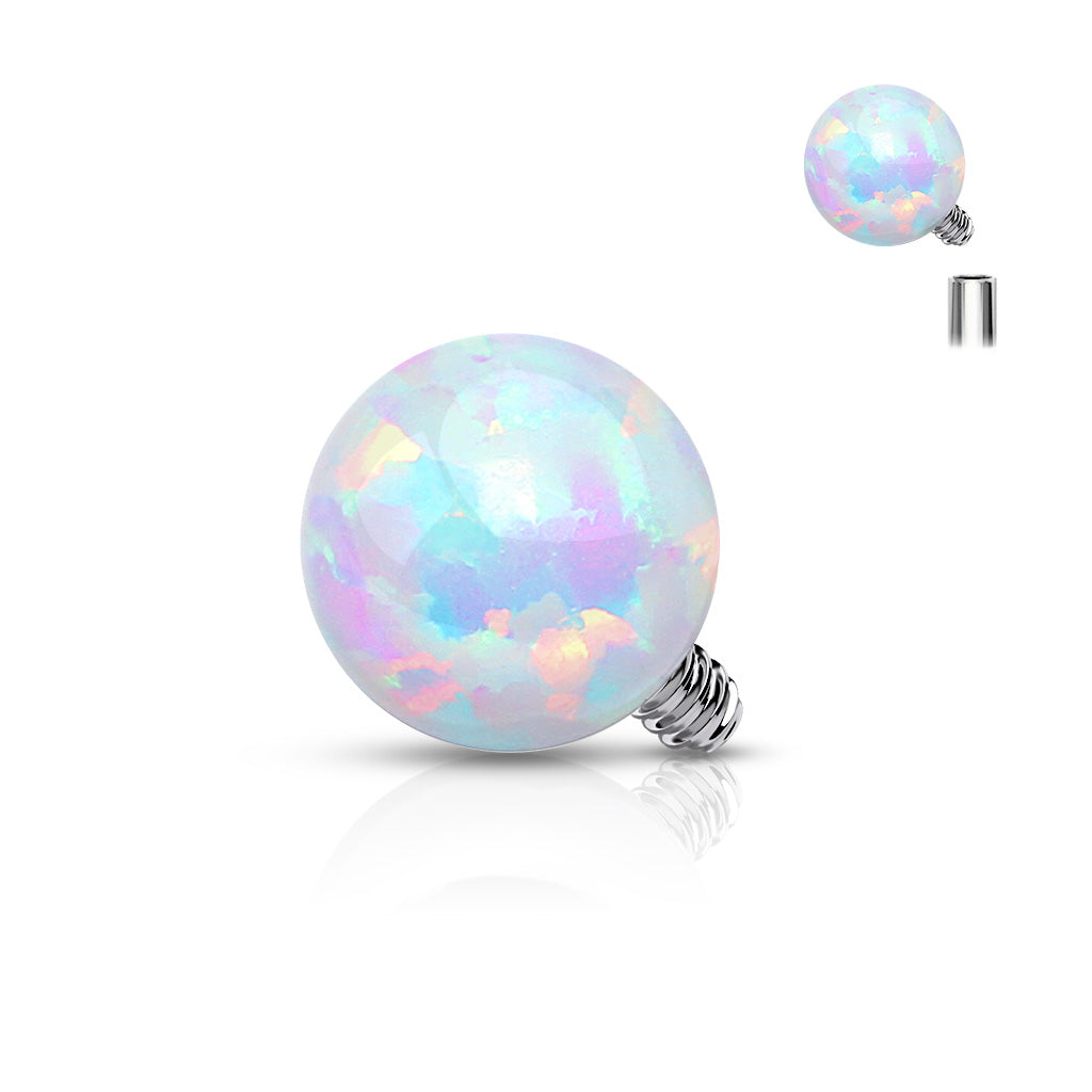 Surgical Steel Internally Threaded Opal Ball (Top Only)