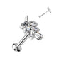 Surgical Steel/Brass Threadless CZ Leaf UFO Labret Combo (CLEARANCE)
