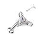 Surgical Steel/Brass Threadless CZ Triangle UFO Labret Combo (CLEARANCE)