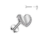 Surgical Steel/Brass Threadless Heart with CZ Edge Top Labret Combo (CLEARANCE)