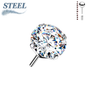 Surgical Steel Threadless Zircon Prong Gem (Top Only)