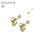 Titanium Bezel Set CZ Earrings (Steel Backs)