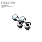 Titanium Opal Bezel Set CZ Earrings (Titanium Backs)