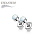 Titanium Opal Bezel Set CZ Earrings (Titanium Backs)